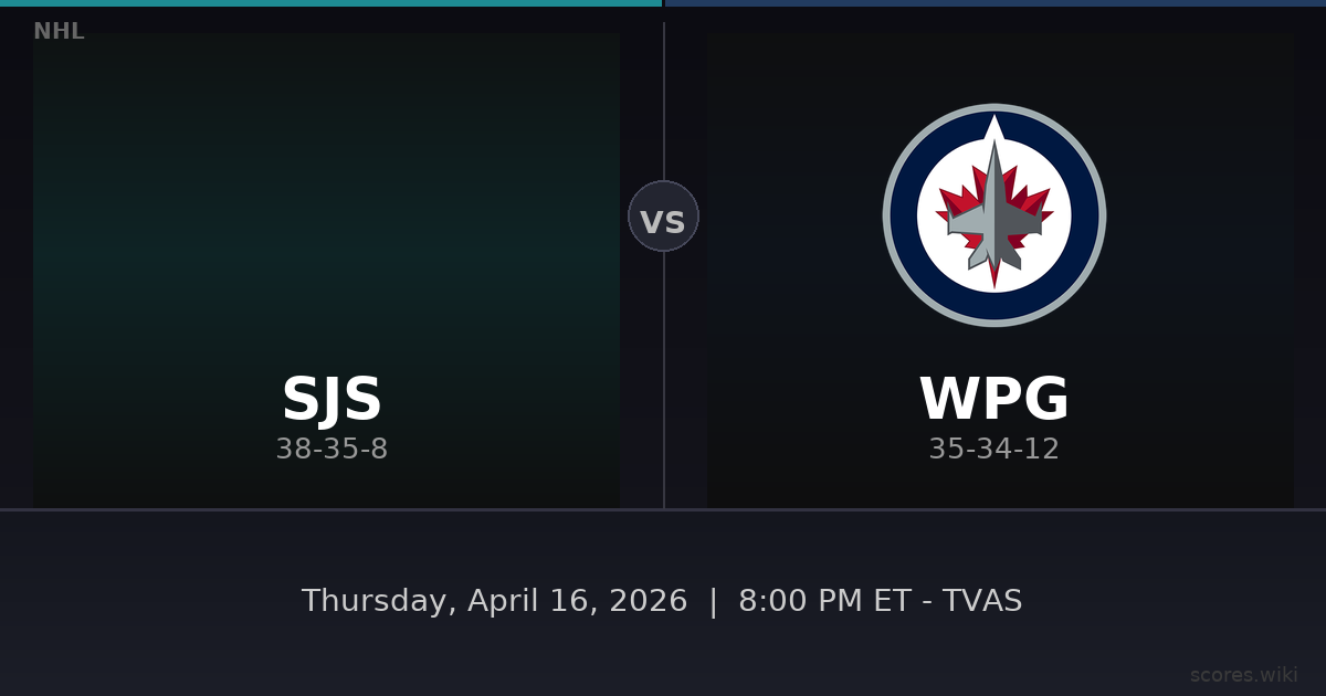 San Jose Sharks vs Winnipeg Jets