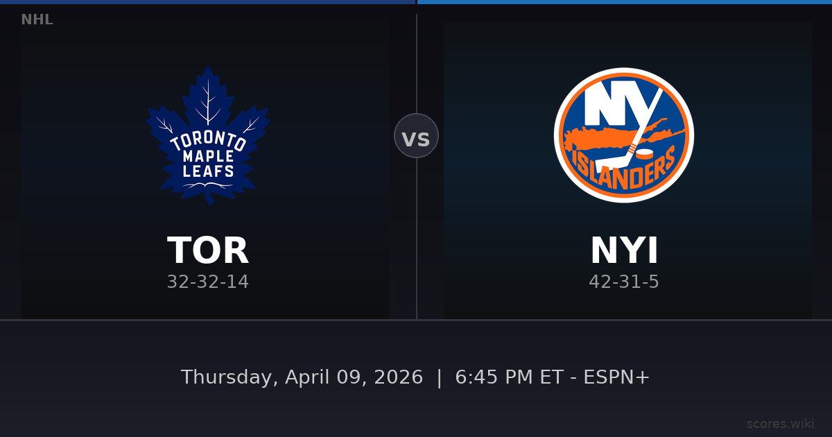 Toronto Maple Leafs vs New York Islanders