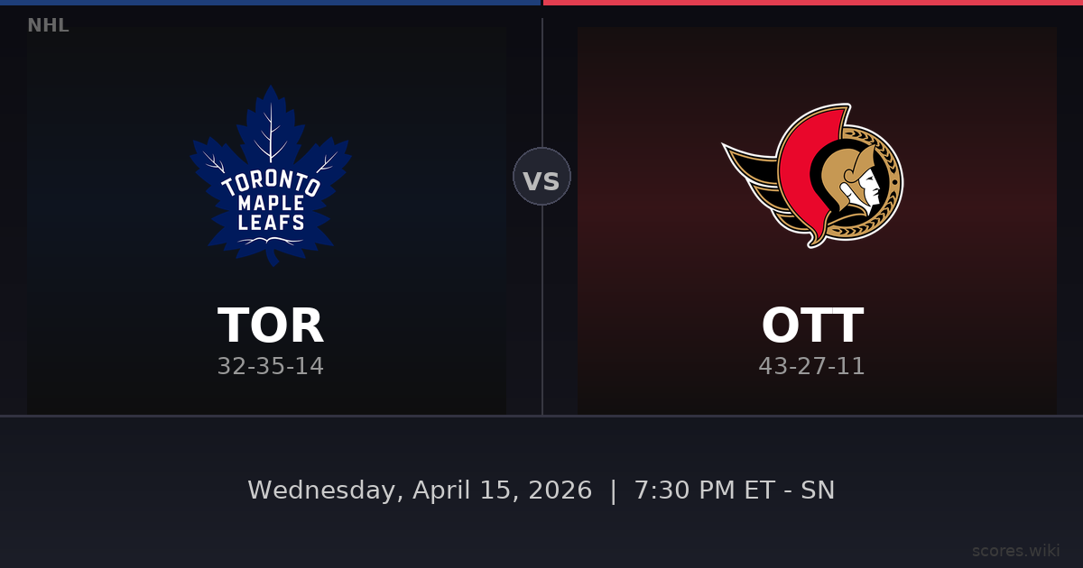 Toronto Maple Leafs vs Ottawa Senators