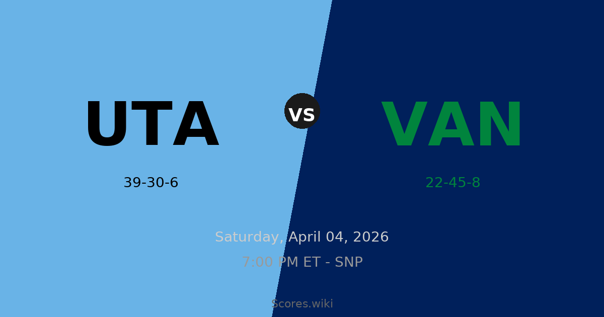 Utah Mammoth vs Vancouver Canucks