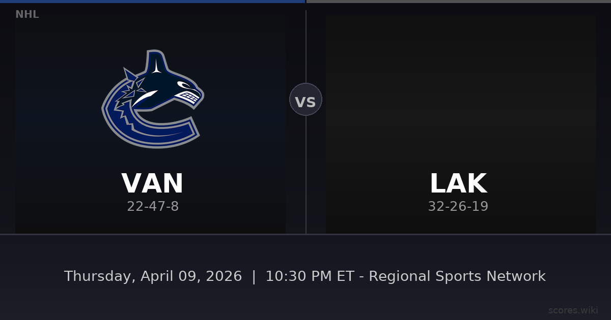 Vancouver Canucks vs Los Angeles Kings