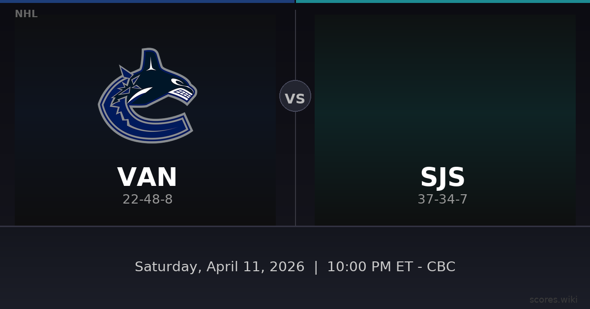 Vancouver Canucks vs San Jose Sharks