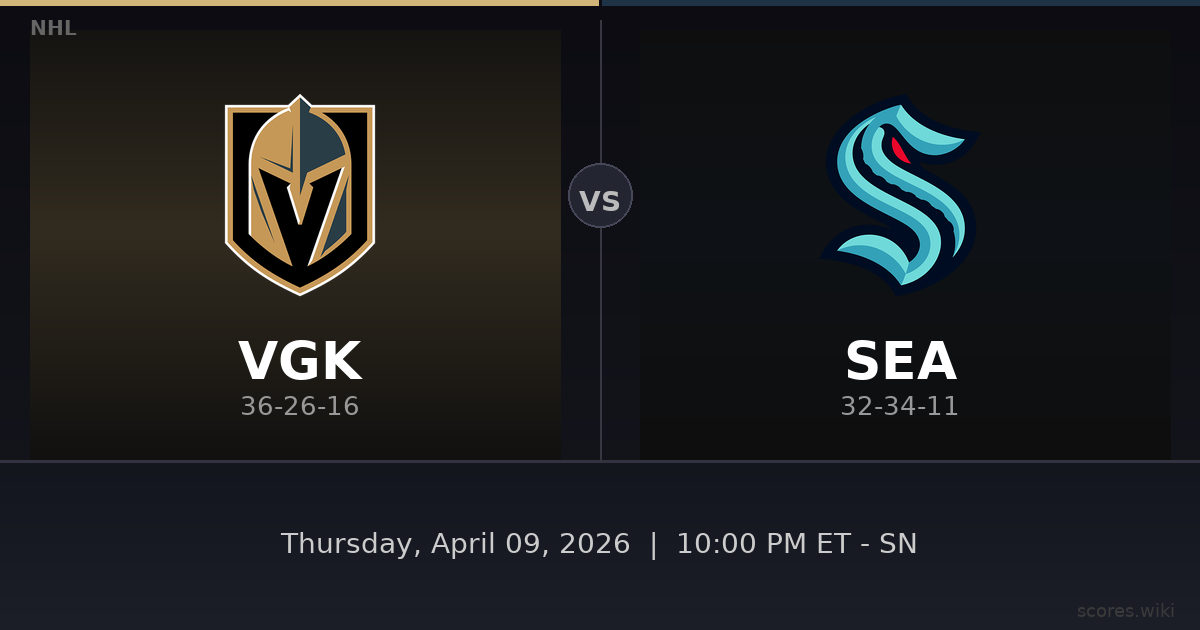Vegas Golden Knights vs Seattle Kraken