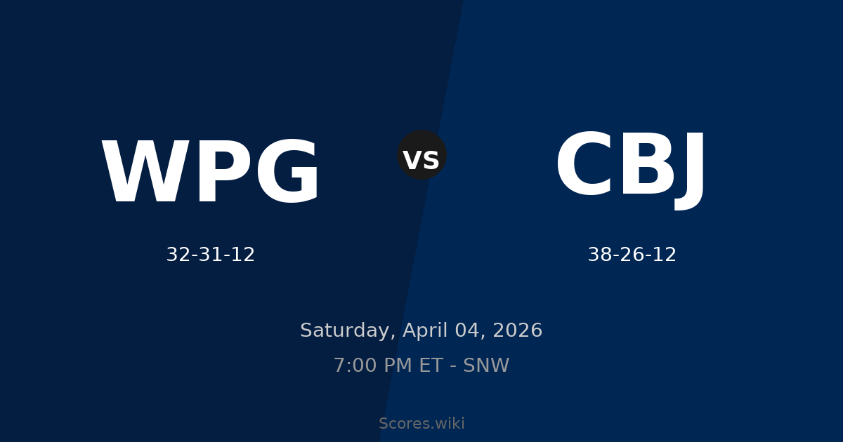 Winnipeg Jets vs Columbus Blue Jackets