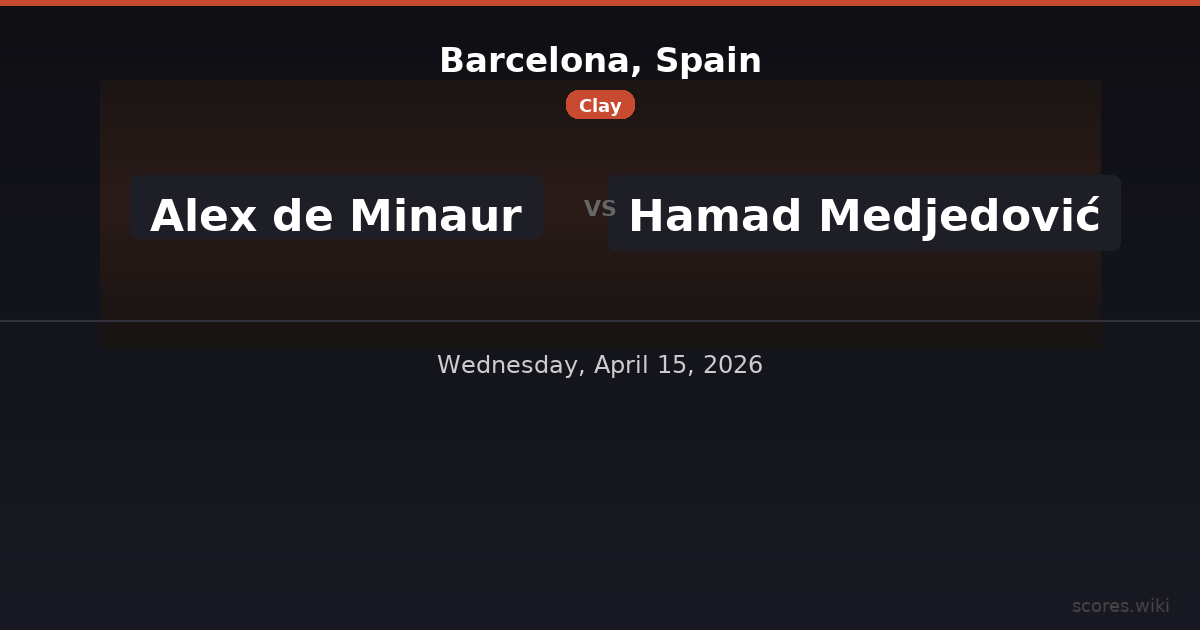 Barcelona, Spain - Alex de Minaur vs Hamad Medjedović
