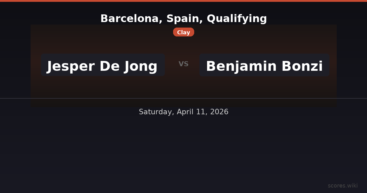 Barcelona, Spain, Qualifying - Jesper De Jong vs Benjamin Bonzi