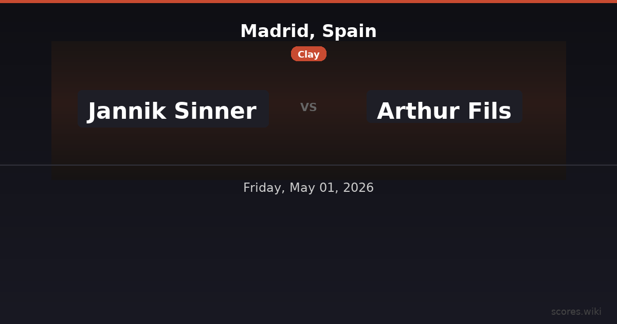 Madrid, Spain - Jannik Sinner vs Arthur Fils