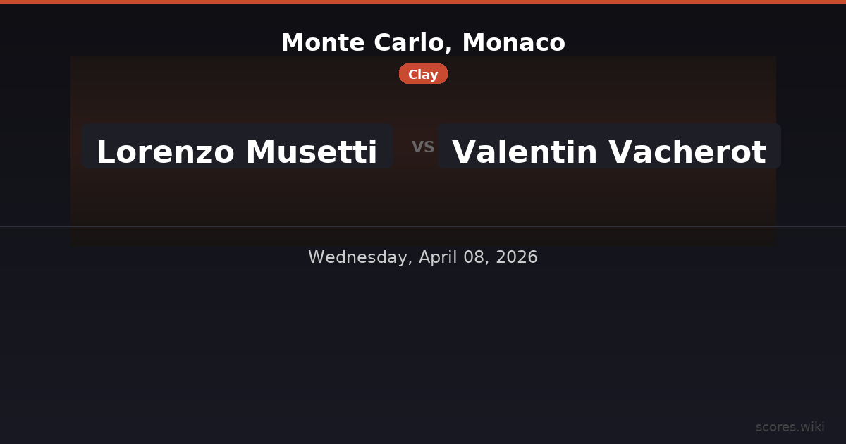 Monte Carlo, Monaco - Lorenzo Musetti vs Valentin Vacherot
