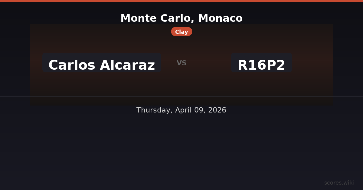 Monte Carlo, Monaco - Carlos Alcaraz vs R16P2